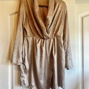 Elegant Tan Leopard Print Dress